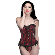 Master Series Scarlet Seduction Red Corset & Thong in XL