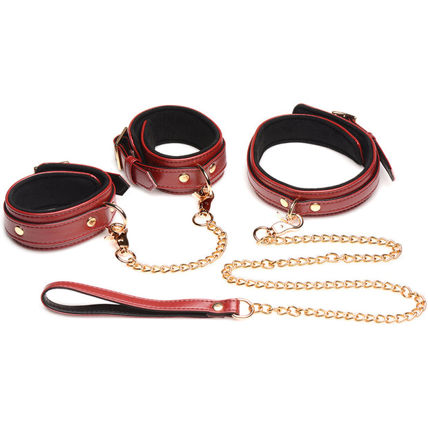 Master Series 6 Piece Burgundy Bondage Set