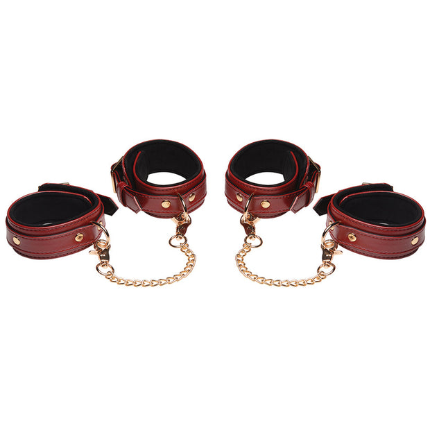 Master Series 6 Piece Burgundy Bondage Set